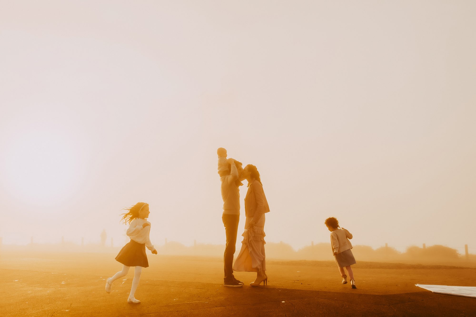 Shefali Parekh | Sunrise Family Photography in Marin County: Capturing Magic in the Morning Family of five having fun