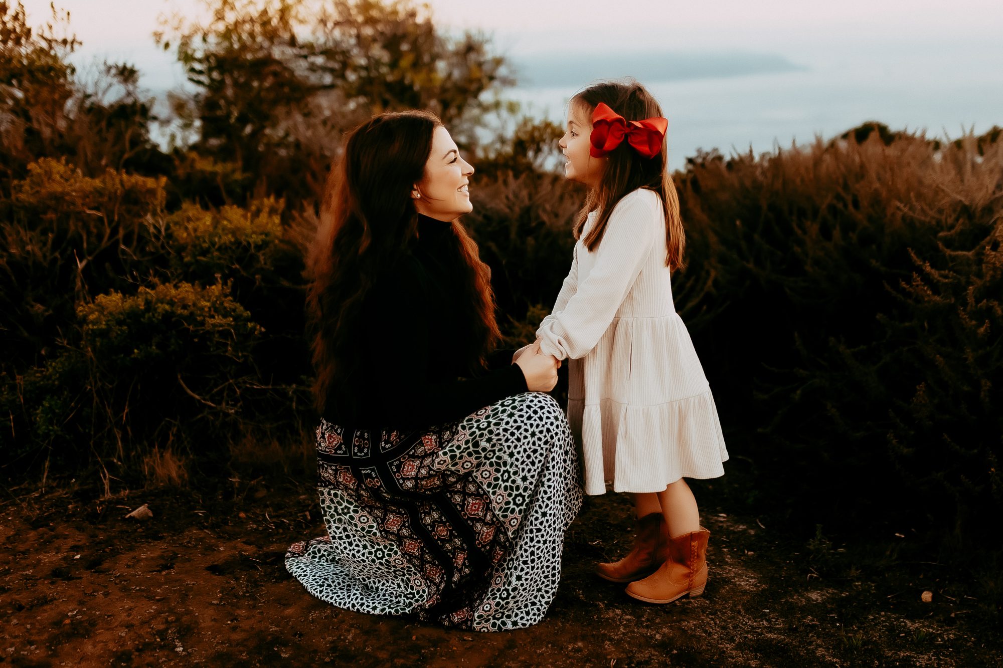 Shefali Parekh | Marin County Family Photographer: Battery Spencer Family Photos Mother having timeless moment with her daughter in marin county