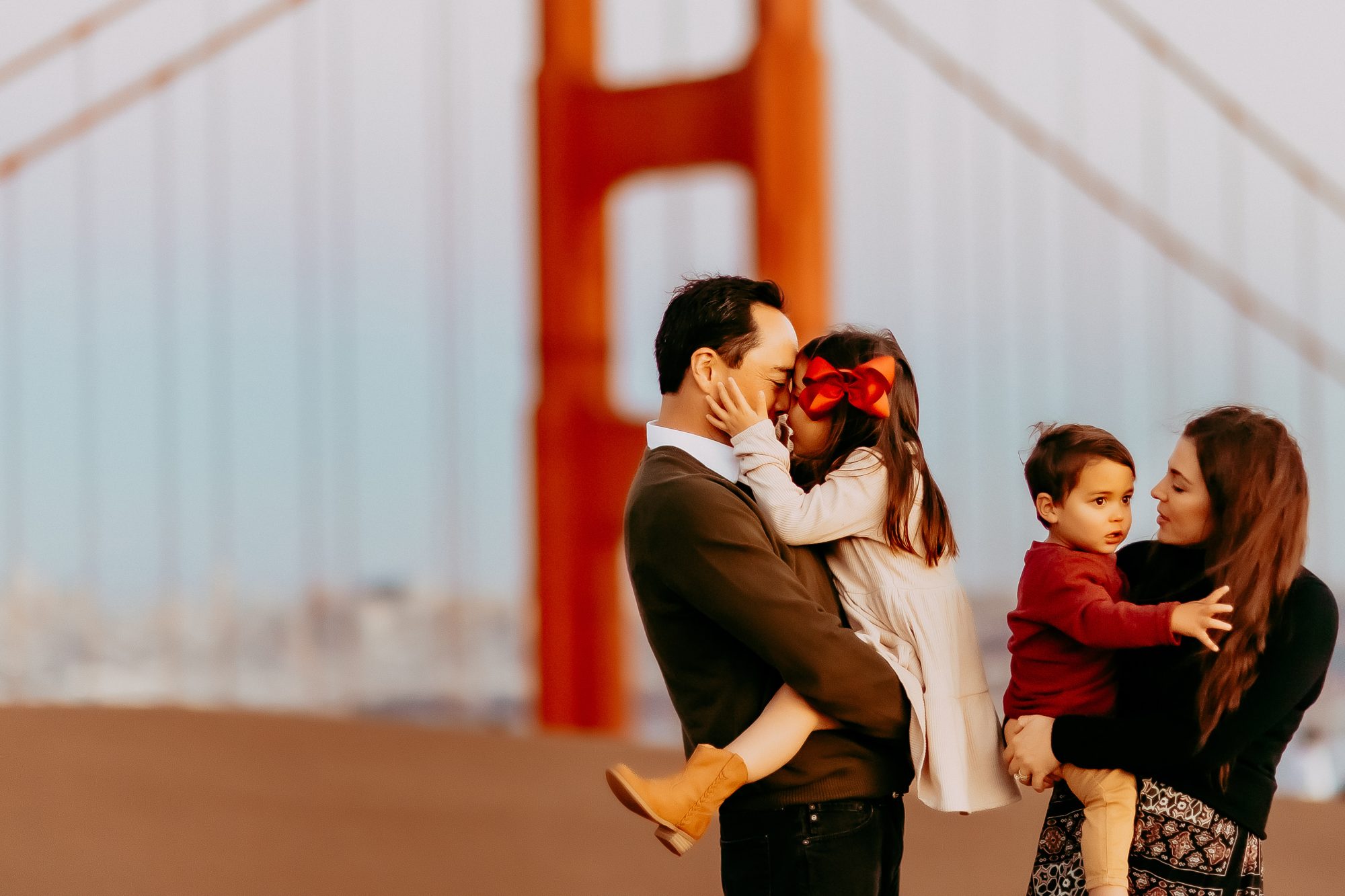 Shefali Parekh | Marin County Family Photographer: Battery Spencer Family Photos Family holding their kids in their hands