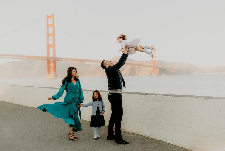 Bay Area Family Photography overlooking Golden Gate Bridge at Crissy Field