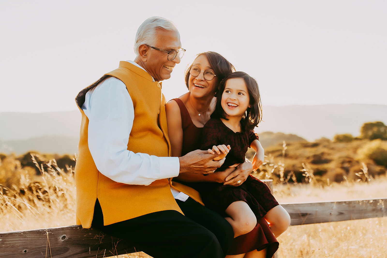 Shefali Parekh | Fall Family Photography Ideas: Extended Family Session maternal grandparents with granddaughter