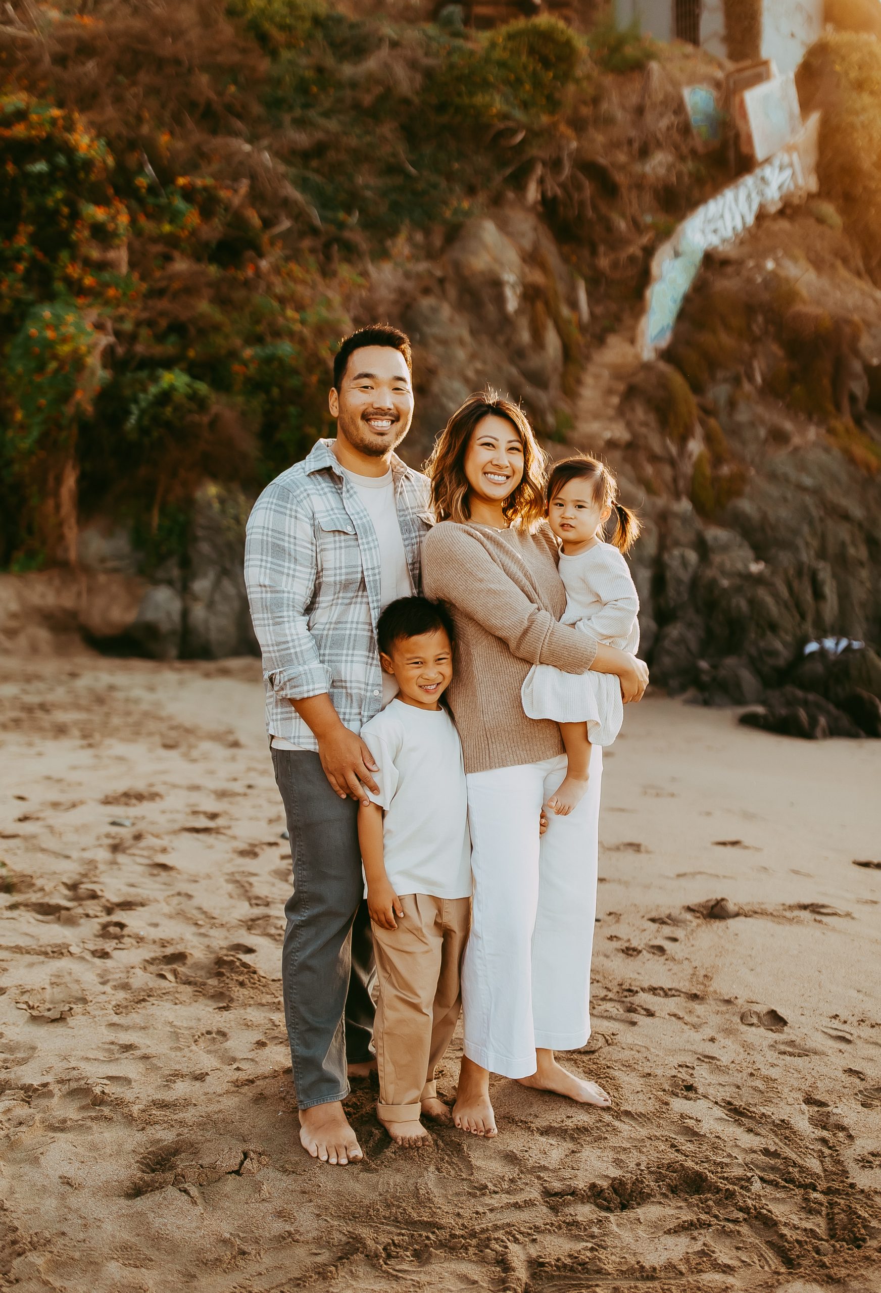 Shefali Parekh | Bay Area Beach Family Photoshoot Tips Family enjoying a sunset during a Bay Area family photoshoot at the beach