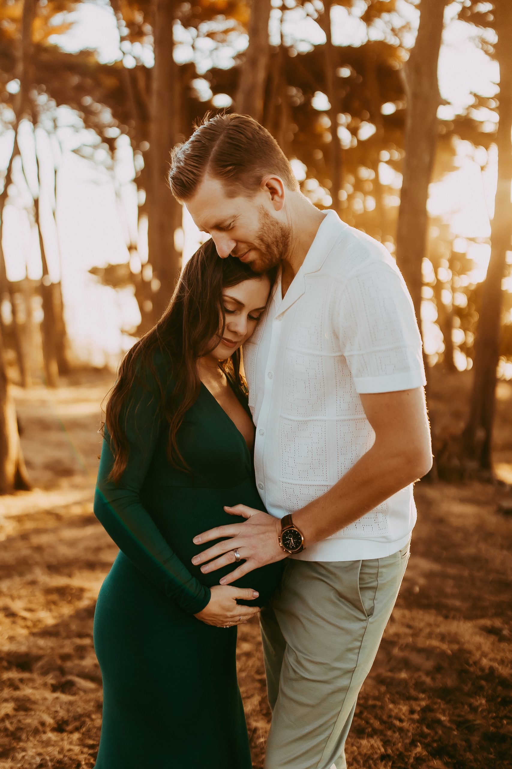 Romantic maternity photoshoot with an expecting couple in San Francisco