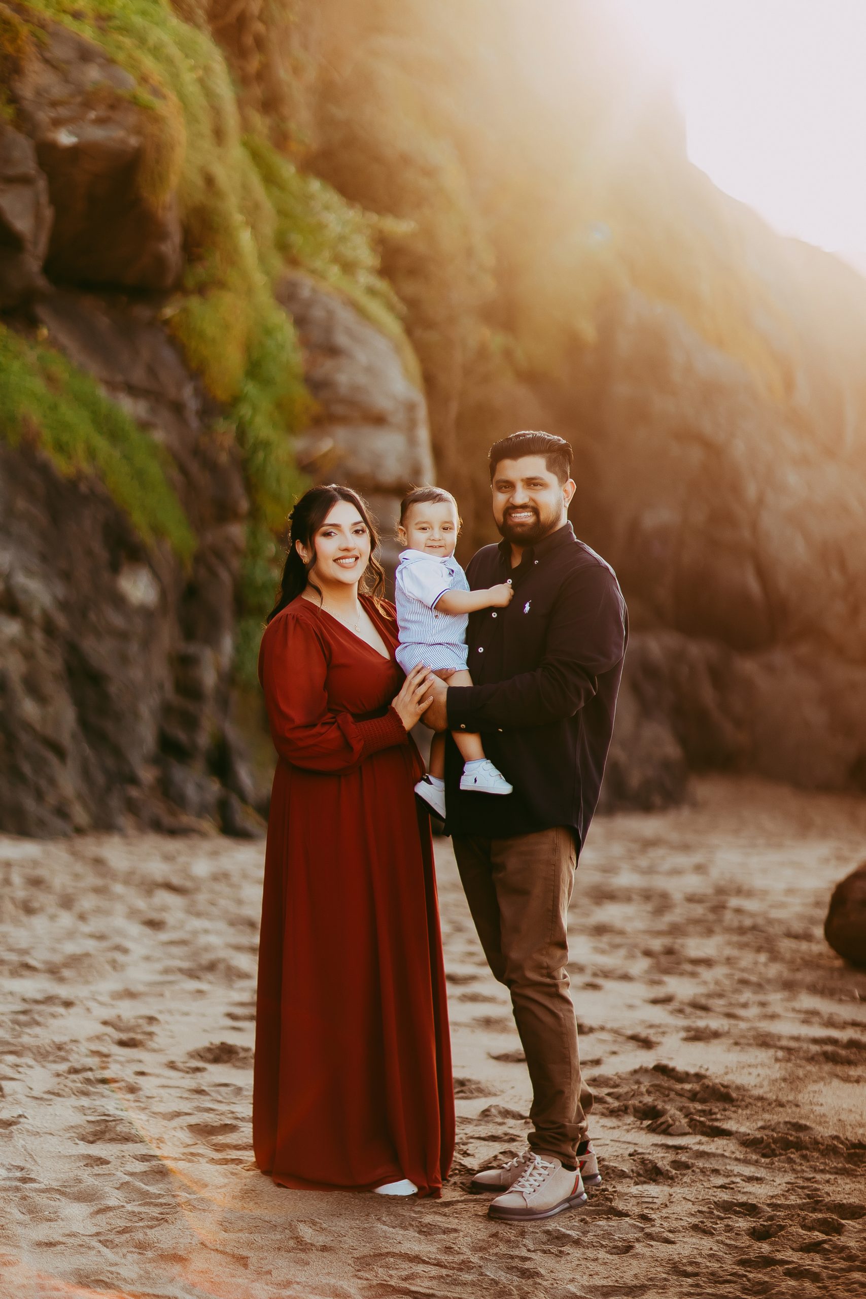 Shefali Parekh | The Best Time for a Baker Beach Photoshoot bay area family photography of three by luxury photographer