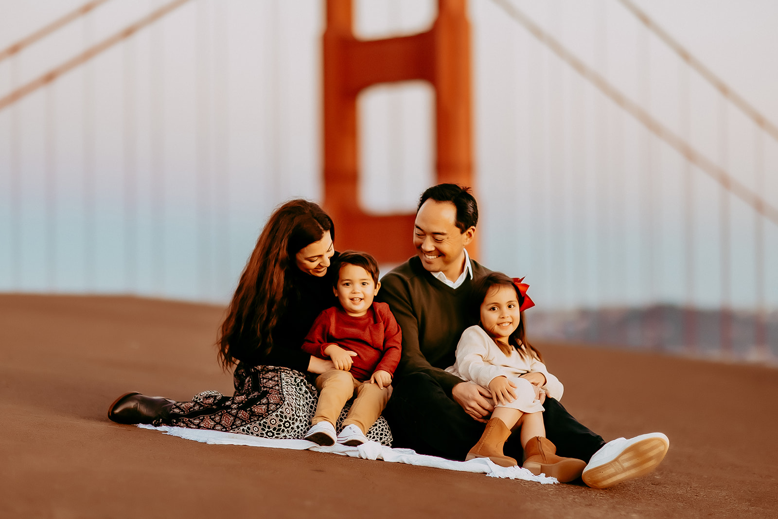 Shefali Parekh | Why Booking a Photoshoot in San Francisco, CA Should Be on Your Vacation Bucket List Family sitting at Battery Spencer, CA for a family photography session