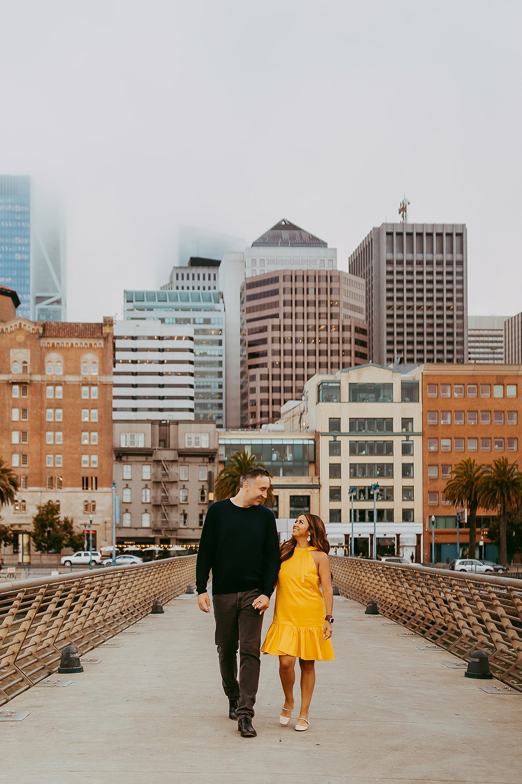 Shefali Parekh | Bay Area Fall Mini Sessions 2025 pier 14 couple walking together