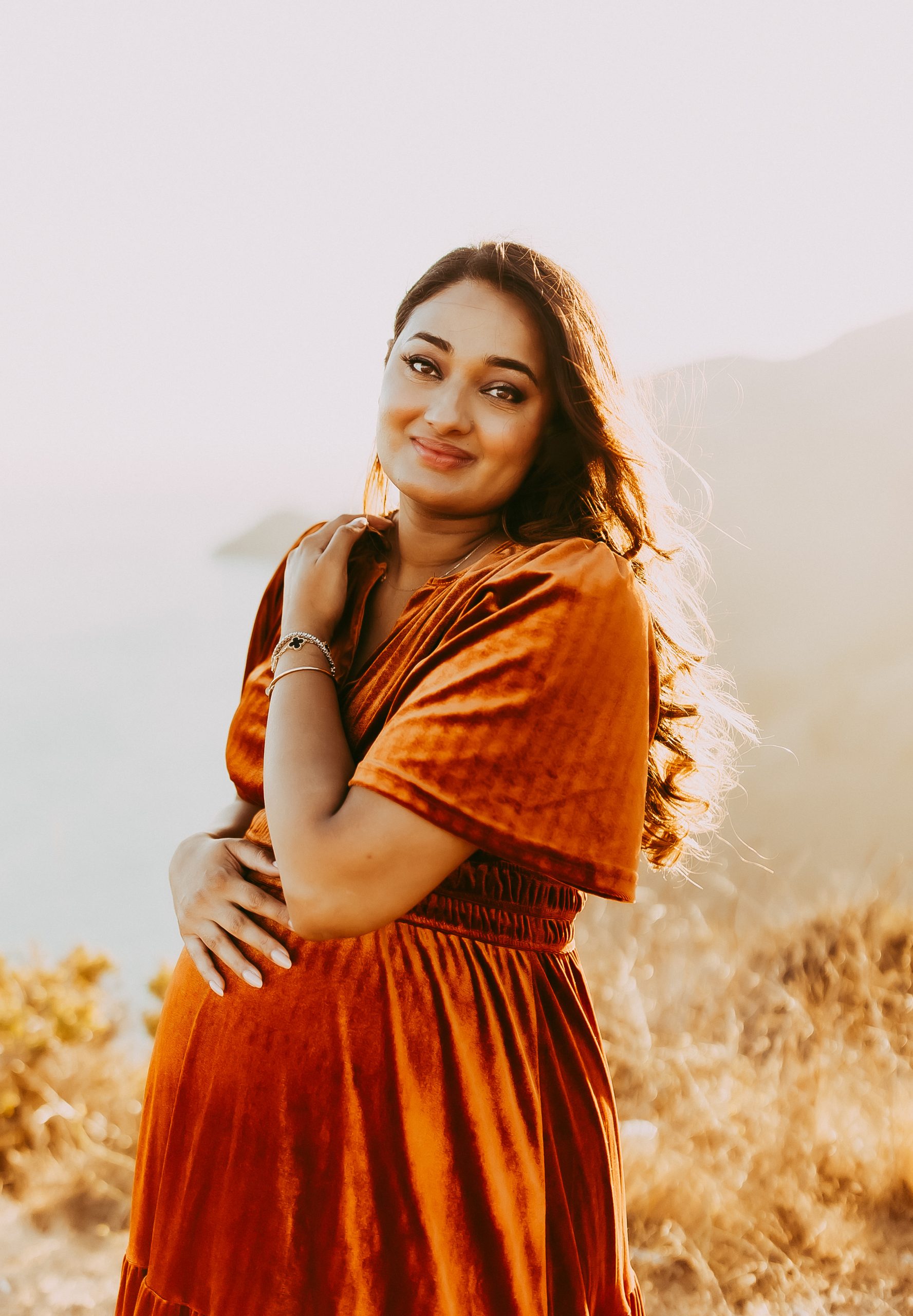 Shefali Parekh | Picnic Gender Reveal | Marin County Maternity Photographer outdoor maternity photoshoot marin headlands picnic setup